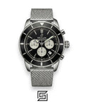 Breitling Superocean Heritage Chronograph – Black Dial – Mesh Strap – Japanese Quartz