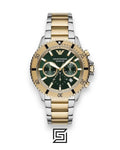 Emporio Armani AR11586 Men's Two-Tone Stainless Steel 43mm Green Dial Watch